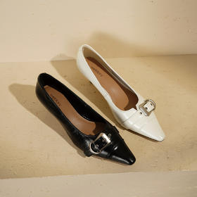 Westory2025年秋季低跟简约小方头百搭通勤浅口单鞋S25CE76131