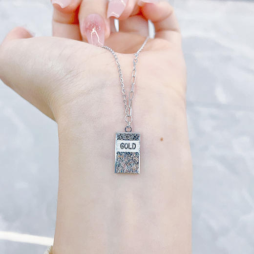 【限时8.8折】【线上铂金馆】PT950 铂金实心调节碎碎冰暴富小金砖套链(PTTL00104)预售产品下单后不退款不退货不换货不补差价) 商品图3