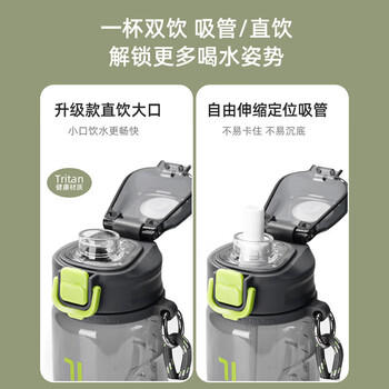 富光塑料杯tritan材质吸管杯男女学生户外运动弹盖杯提绳水杯子750ml /厨具 /水具 /塑料杯 商品图1