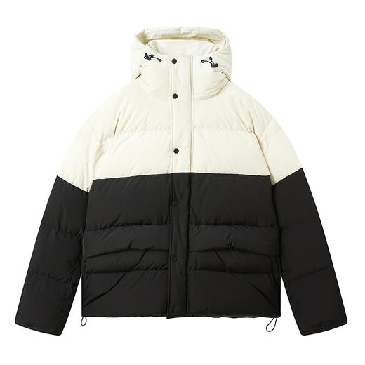 NPC潮牌米黑撞色拼接连帽90白鸭绒羽绒服情侣短款外套NP38DJ36 商品图5