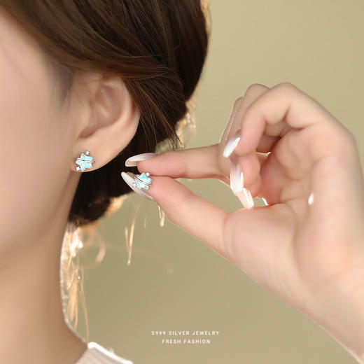 【星动轨迹】S999纯银梦幻星星锆石耳钉【YXS-E5625】 商品图3