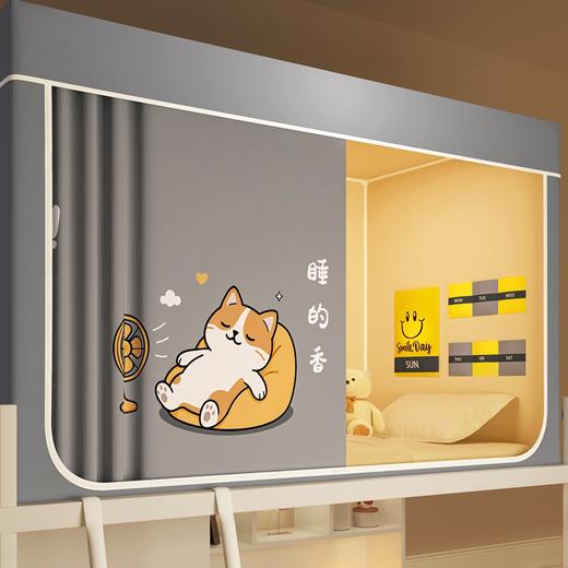 学生床帘宿舍上下铺床帘式印花强遮光蚊帐 商品图5