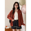 【6折秒杀】鹿向南「红格绮梦」法式复古红色格子衬衫女早秋长袖宽松显瘦上衣 商品缩略图1