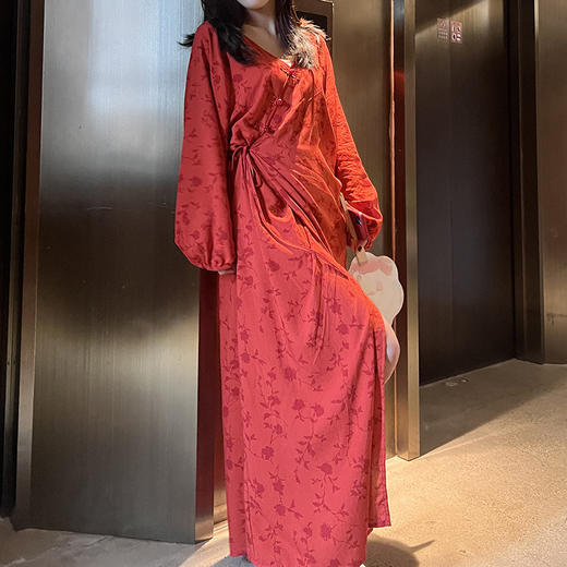 【YW】无忧购【甄选】棉绸绑带长裙可外穿家居服睡裙SFY 2588（截单后3-5天发货) 商品图6