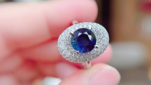 3ct刻面蓝宝石戒指 商品图1
