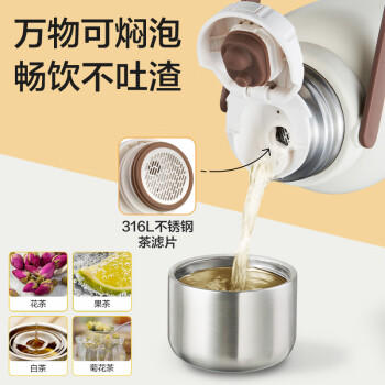 苏泊尔保温杯大容量水杯女士便携水壶户外冰霸杯双饮杯高颜值大肚杯子 /厨具 /水具 /保温杯 商品图0