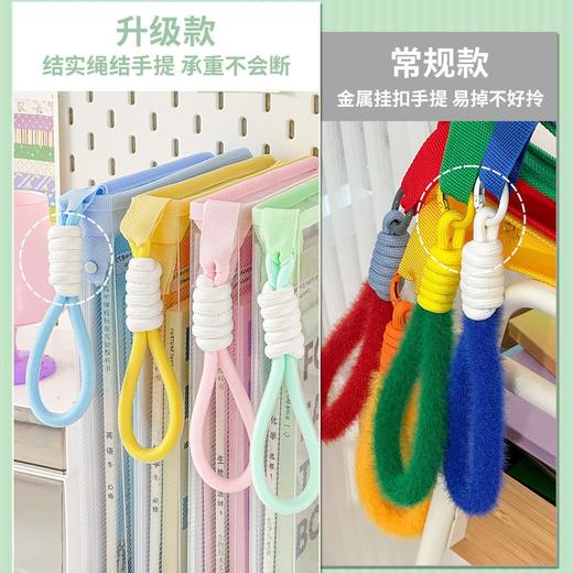 【18.8元2个A4试卷文件袋】透明提手拉链试卷 文件夹学生手提卡通带夹板硬壳作业收纳袋 商品图3