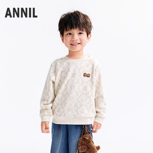 【实体店同款】男童圆领长袖卫衣秋季新款安奈儿童装XB531175 商品图0