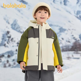 巴拉巴拉儿童羽绒服男童外套厚款保暖舒适宝宝上衣拼接潮流酷冬季