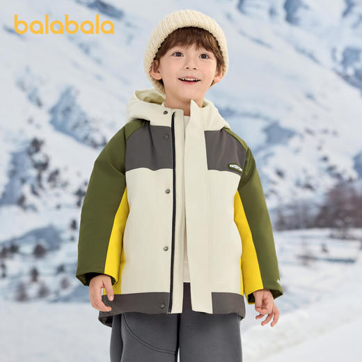 巴拉巴拉儿童羽绒服男童外套厚款保暖舒适宝宝上衣拼接潮流酷冬季 商品图0