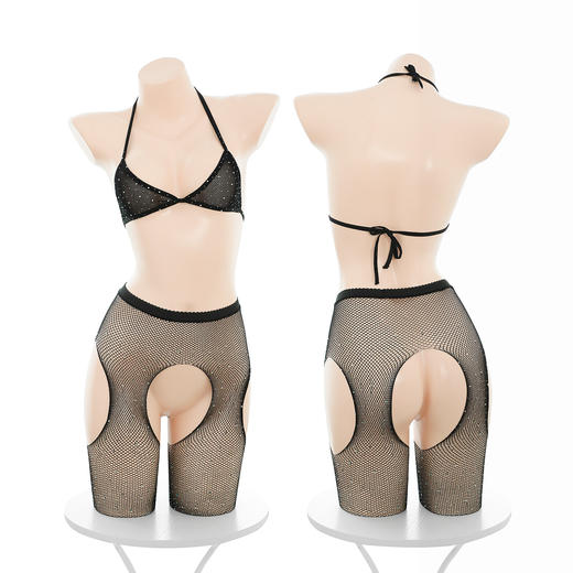 霏慕 分体式露肤性感网衣套装7520 情趣内衣黑丝制服诱惑夫妻刺激成人衣服 商品图8
