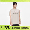 「棉的美学」纯棉中性无袖背心夏季设计感个性印花运动透气T恤 商品缩略图0