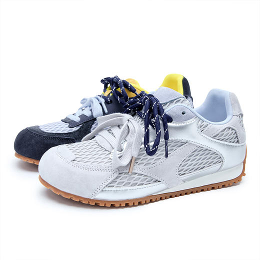 【限时秒杀】西遇德训鞋女新款秋季复古拼色网面休闲鞋丑萌圆头平底运动鞋V1656985 商品图4