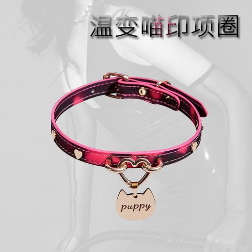 魅灵温变 双扣爱心黑变红狗狗牌项圈 项圈+牵引 商品图1