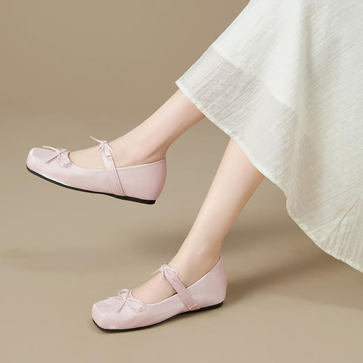 西遇内增高芭蕾鞋女新款秋季法式绝美蝴蝶结玛丽珍鞋软底单鞋V1757004 商品图2