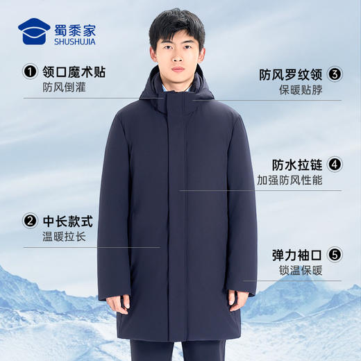 【中长款羽绒服/清仓】御寒保暖羽绒外套 防水抗静电通勤棉服 YZ404 商品图3