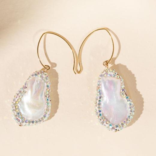 🔥【群内花粉专享 耳钩耳饰】原创设计，新款时尚感彩色系列，天然材料组合设计款，耳钩为925银镀金，耳钩款不挑耳垂厚度，戴得牢！ 商品图2