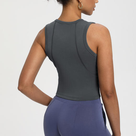 跃牌【倚窗听雨】Athena lulu砂洗罗纹瑜伽背心女纽扣裸感显瘦运动瑜伽服开衫上衣DA118 商品图2