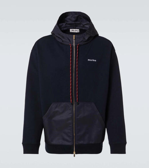 MM 董思成同款 2025新款针梭拼接抽绳连帽拉链外套 Z-15540 商品图4