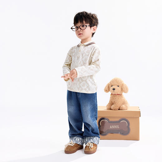 【实体店同款】男童翻领长袖针织衫秋季新款安奈儿童装XB531171 商品图3