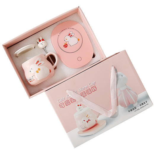 【兔子暖暖恒温杯】加热杯垫55度 保温陶瓷杯 可爱礼品水杯 伴手礼套装 商品图6