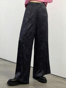 七夕福利-NO退【MYBL】8859 竹叶提花一片式开叉超垂感阔腿裤-喜出