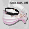 魅灵温变 曜石黑真皮黑孢铆钉项圈 项圈+牵引 商品缩略图1