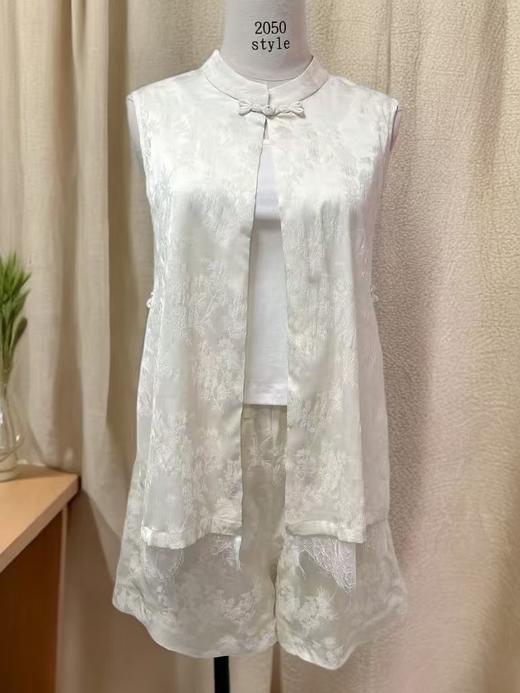 两套装【MYBL】 （超软面料）8873 国风提花蕾丝休闲套装-喜出 商品图4