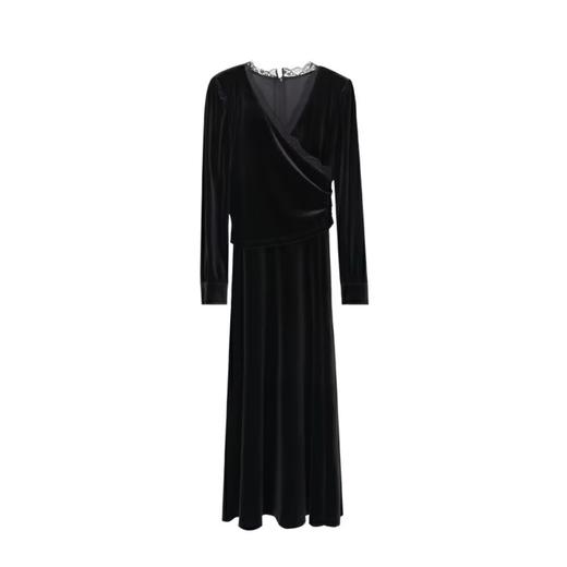 【门店同款】ENJOY秋季时光回廊绒面蕾丝边连衣裙 159349431 商品图0