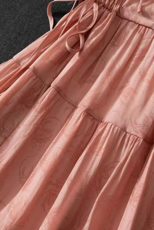 中秋大力度清仓~（不支持退）-NO退【MYBL】8096 新中式粉色暗花蕾丝系带蛋糕裙连衣裙-喜出 商品图2