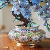 【已售】独角鹿西洋古董中国出品传统宝相花纹景泰蓝盆装饰「蓝韵樱花」珍宝像生盆景 商品缩略图5
