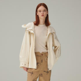 谜底风衣女2025秋新品通勤时尚可调节收腰插肩连帽外套253ME1075