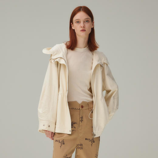 谜底风衣女2025秋新品通勤时尚可调节收腰插肩连帽外套253ME1075 商品图0