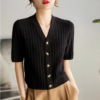 法式海星扣v领针织开衫｜高弹不变形、穿上自带贵气感 商品缩略图1