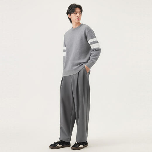 gxg.jeans男装 双色撞色拼接时尚简约圆领毛衣线衫上衣 25冬热卖 商品图4