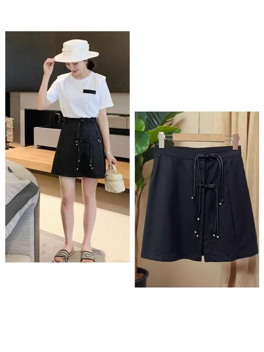 七夕福利-NO退【MYBL】一片式盘扣可搭配长裤T恤开叉半裙-喜出 商品图0