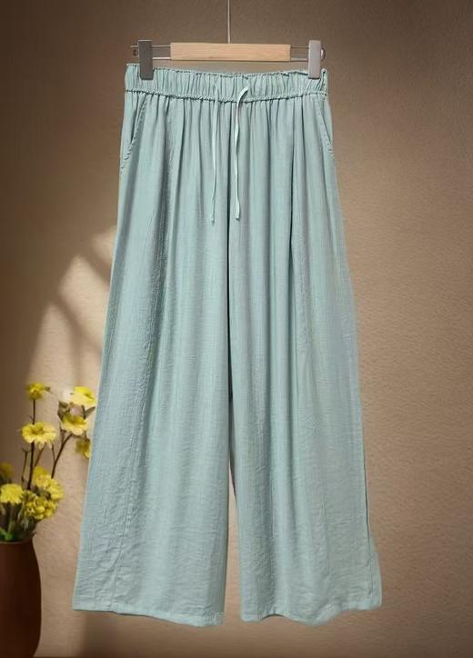 【超值特卖】韩系夏季薄款肌理纹小花苞清爽宽松阔腿裤-喜出 商品图10