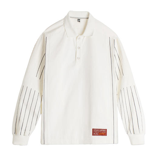 马登工装美式棒球印花polo衫拼接套头刺绣衬衫纯棉卫衣长袖男夏秋 商品图4