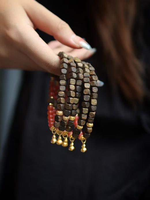 【宫里上新】“福禄生财”天然冰南红半山半水沉香手串 JD 商品图1