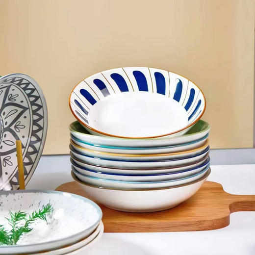 Trees&wind油画艺术餐盘盲盒|随机6只出口法国级别，高颜值餐具！釉下彩工艺，可进微波炉/消毒柜/洗碗机 商品图3