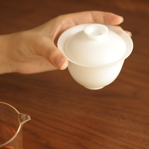 【饮月堂】德化白瓷羊脂/冰种玉瓷玉兰盖碗满容约150cc 商品图5