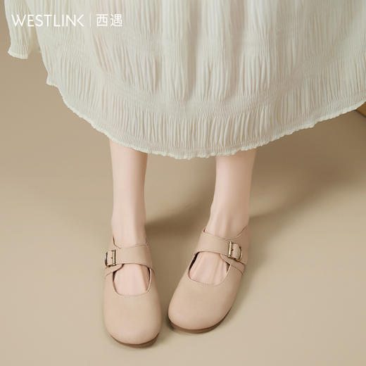 西遇玛丽珍小皮鞋女新款秋季复古丑萌圆头勃肯鞋软底平底单鞋K1656927 商品图2