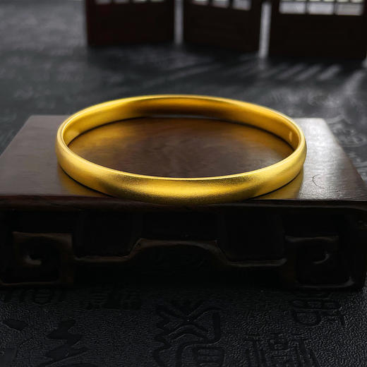 【限时克减150元】足金999 #超轻 古法空心固口手镯超轻加硬福字泥鳅背手镯（面宽约5.9-6.3mm）(AUQGFSZ00066-1)预售产品下单后不退款不退货不换货不补差价 商品图0