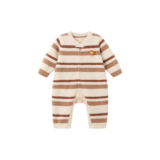 【商场同款】英氏婴儿宝宝连体衣冬季新款保暖条纹长袖哈衣爬服 商品图4