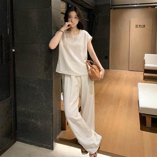 Beau Muse 山本天丝亚麻套装，慵懒松弛，高级显瘦【G】 商品图1
