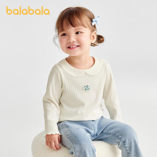 【商场同款】巴拉巴拉宝宝长袖t恤女童内搭2025秋季新款翻领上衣 商品图1