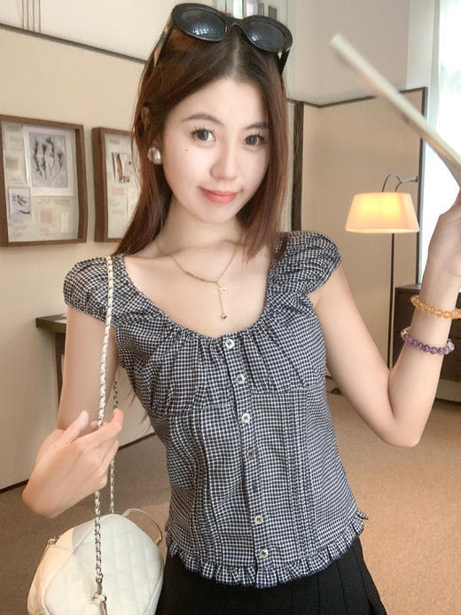 【129元任选2件】现货！韩系格子短袖 商品图5