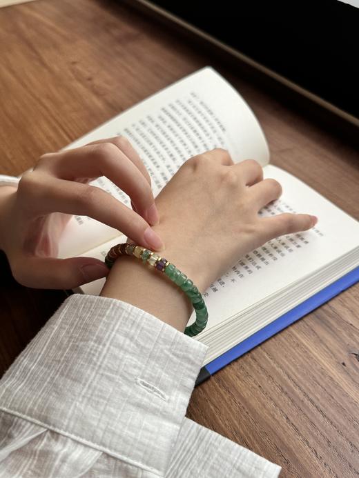 心选丨GIRATI 新中式系列非洲翠绿野渐变项链/霓虹玉韵手链 色泽温润独特 纯天然原石打造 带礼盒证书 商品图7