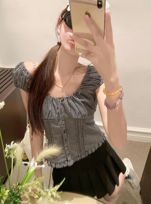 【129元任选2件】现货！韩系格子短袖 商品图6