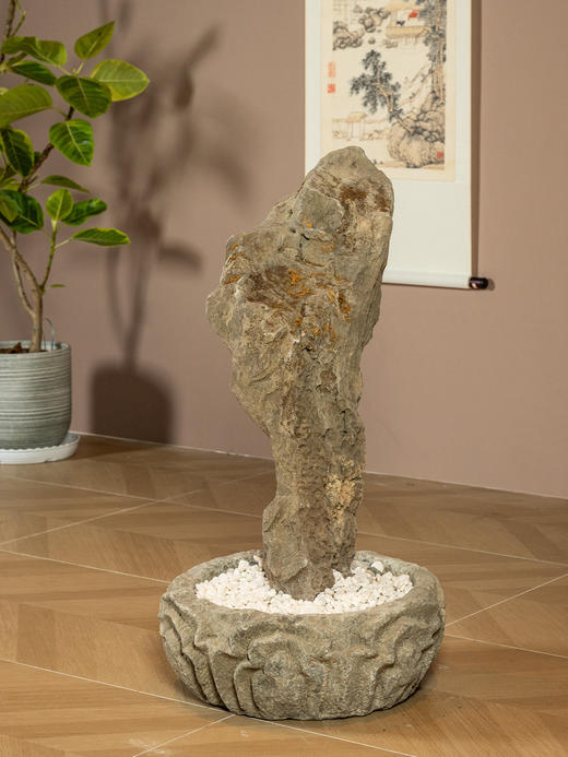 清	太湖石园林赏石及石盆 商品图1